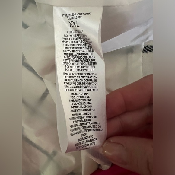 Larry Levine - white & black large pattern checkard peacoat - Picture 10 of 11